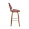 Armen Living Arabela 26" Brown Faux Leather and Walnut Wood Swivel Bar Stool LCAABAWABR26 - alternate 9